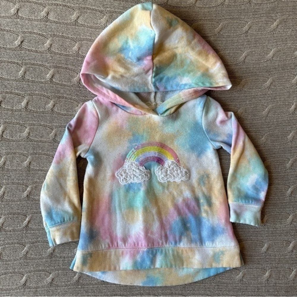 Btween Baby Girl Hoodie, Rainbow, 12 Months